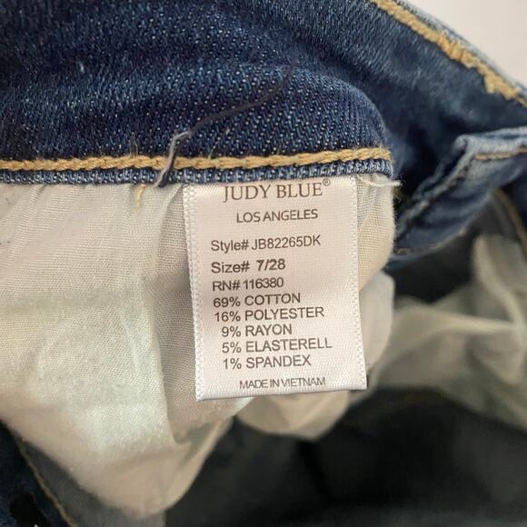 Judy Blue Skinny Fit Medium Wash Distressed Jeans Preppy Women's size 7 / 28 - Picture 12 of 12